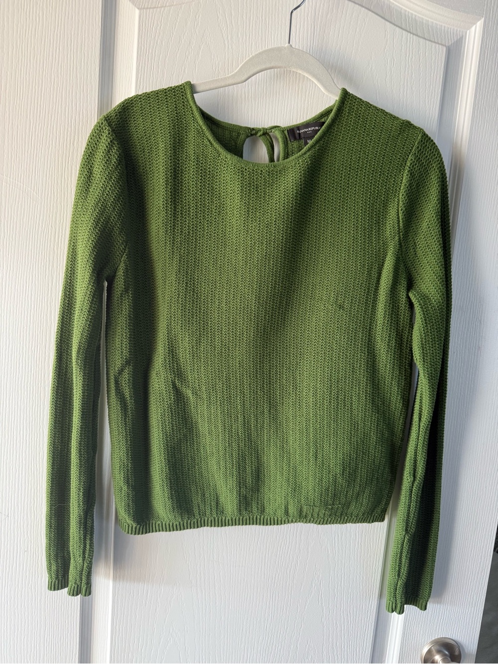 Banana Republic Green Textured Long-Sleeve Knit top